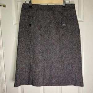 Talbots Wool-Blend Tailored Seamed Knee Skirt
